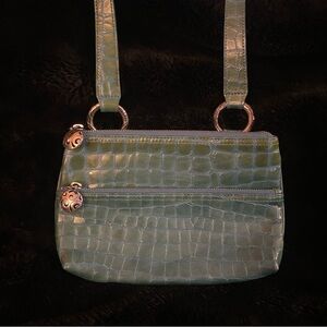 Brighton Aqua Crocodile Purse